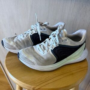 White and Black Lululemon sneakers blissfeel